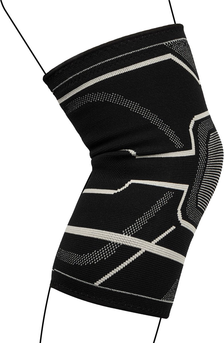 Avento knie compressie bandage - zwart/zilvergrijs - l/xl-0