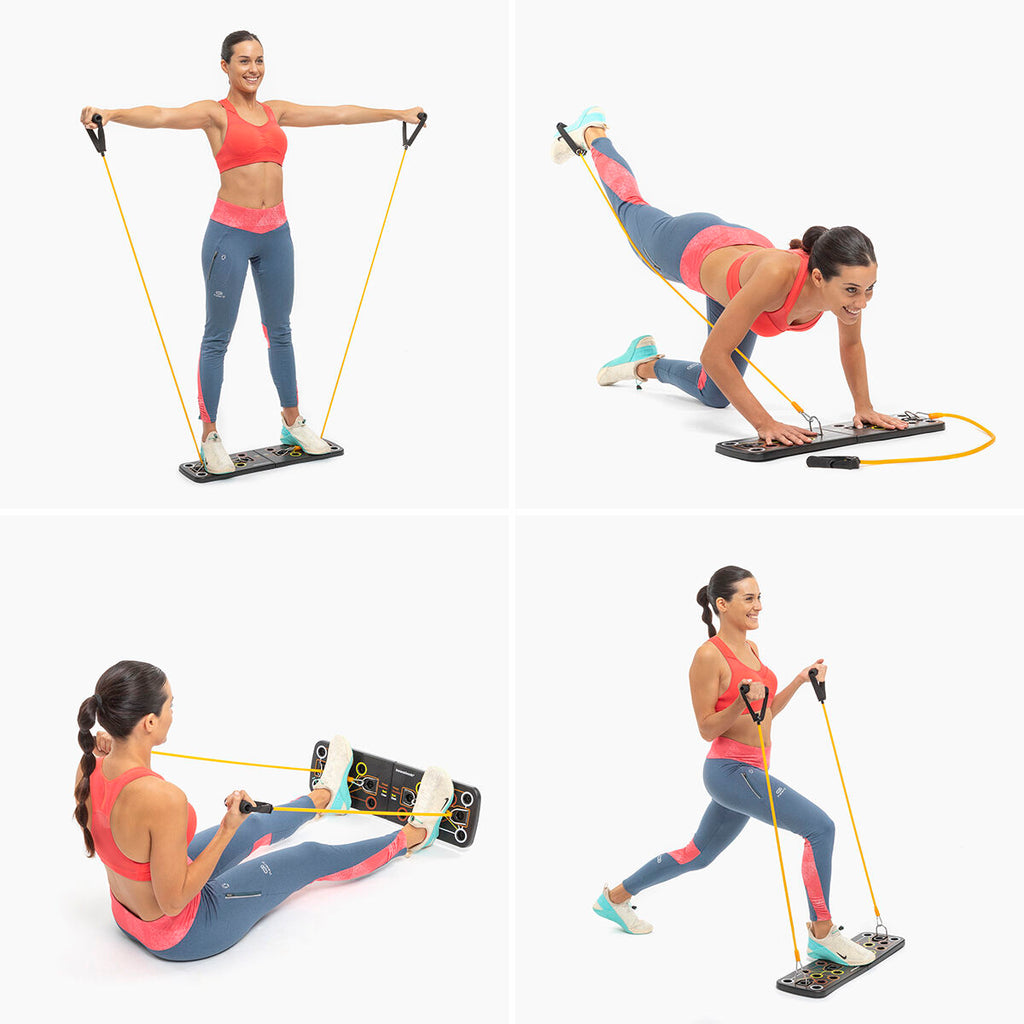 Push-Up Board with Resistance Bands and Exercise Guide Pulsher InnovaGoods