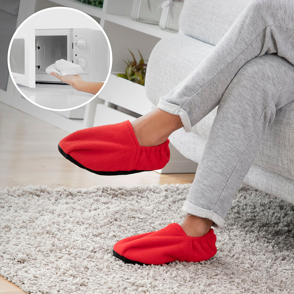 Microwavable Heated Slippers InnovaGoods Red-0