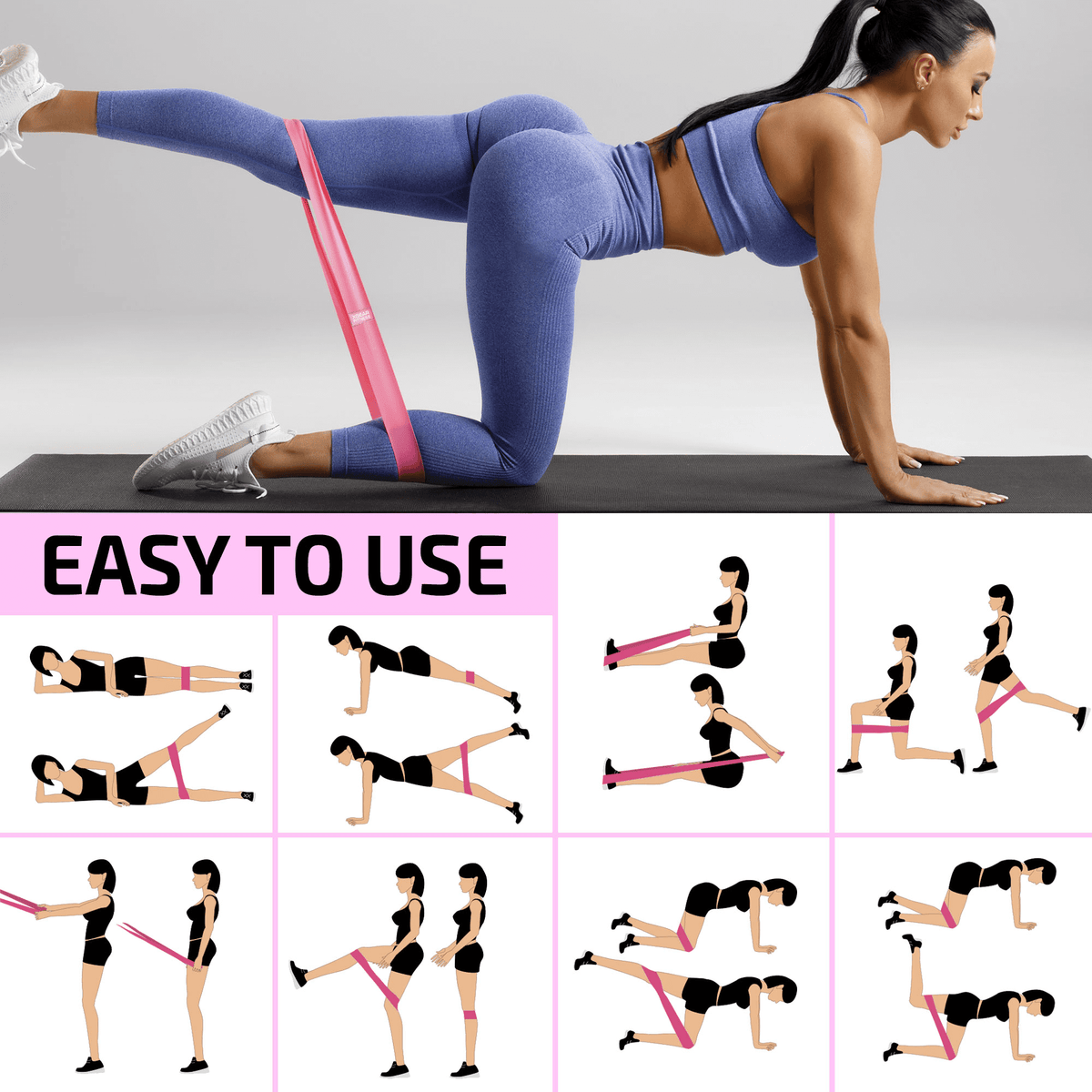 XGear Fitness -pakaratreeninauhat, 3 kpl setti