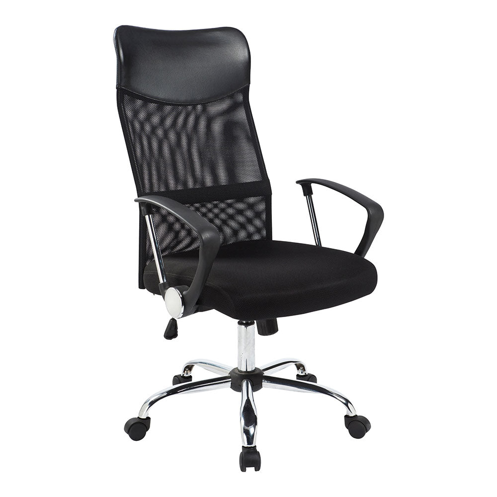 Ergonomic office chair with raised back - black-0