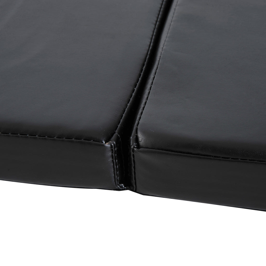 Tapis de gymnastique yoga pilates fitness pliable portable grand confort 180L x 60l x 5H cm revêtement synthétique noir