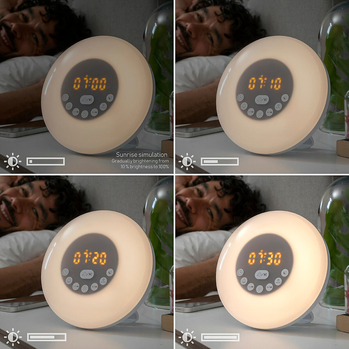 Rechargeable Sunrise Alarm Clock with Speaker Sunrilk InnovaGoods